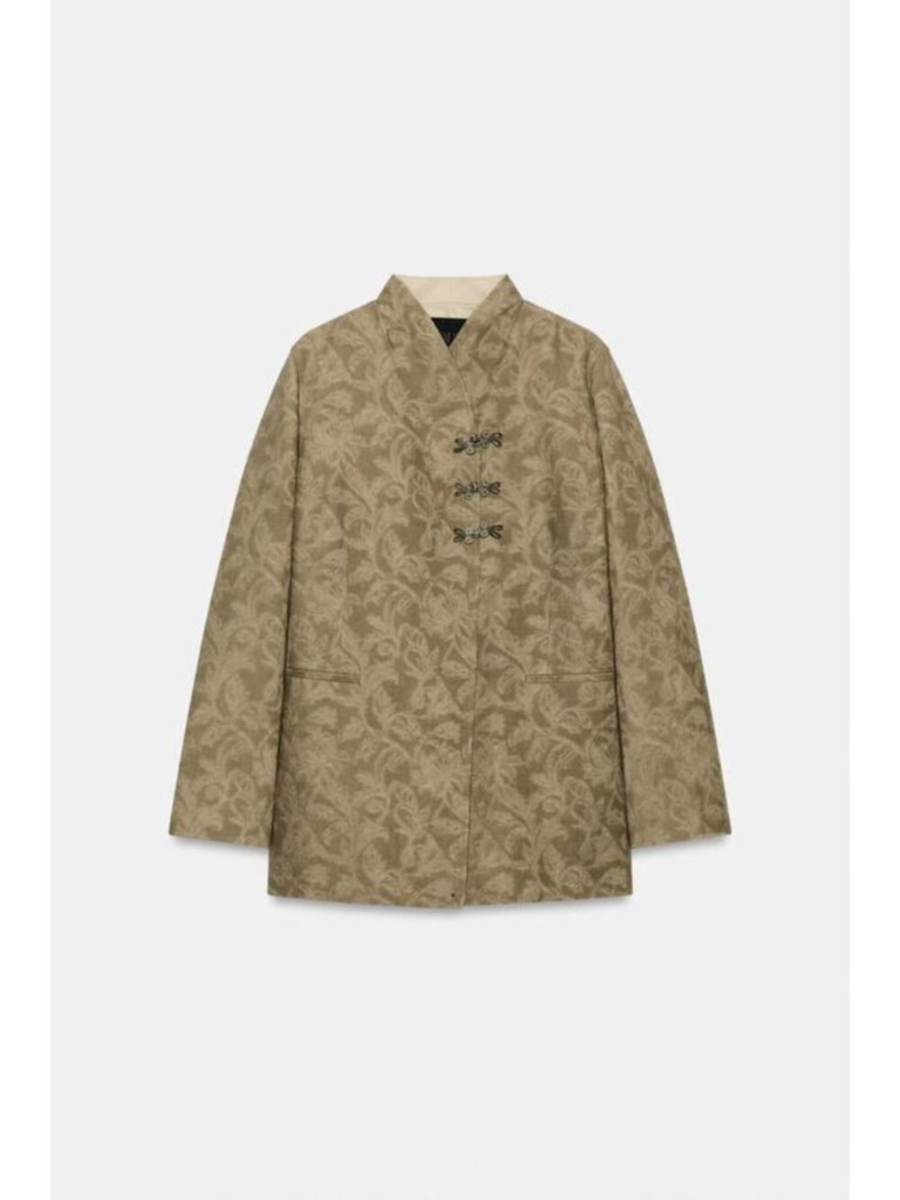 ZARA ZW COLLECTION JACQUARD FIREMAN CLASP BLAZER - Picture 4 of 6